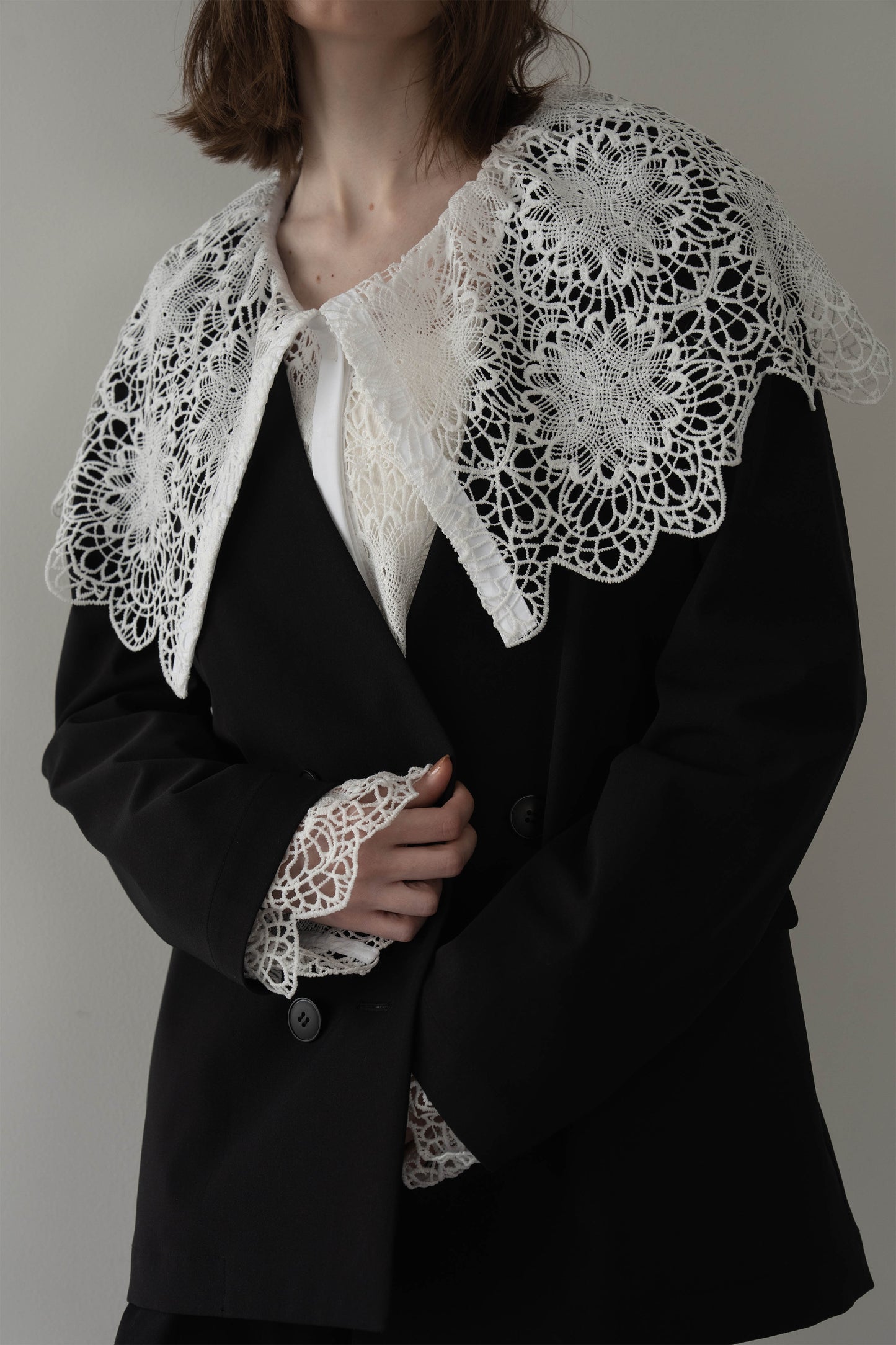 ビックカラーレースシャツ【WHITE】