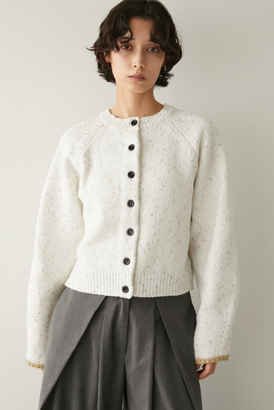 2wayラメノットニットカーディガン【WHITE】