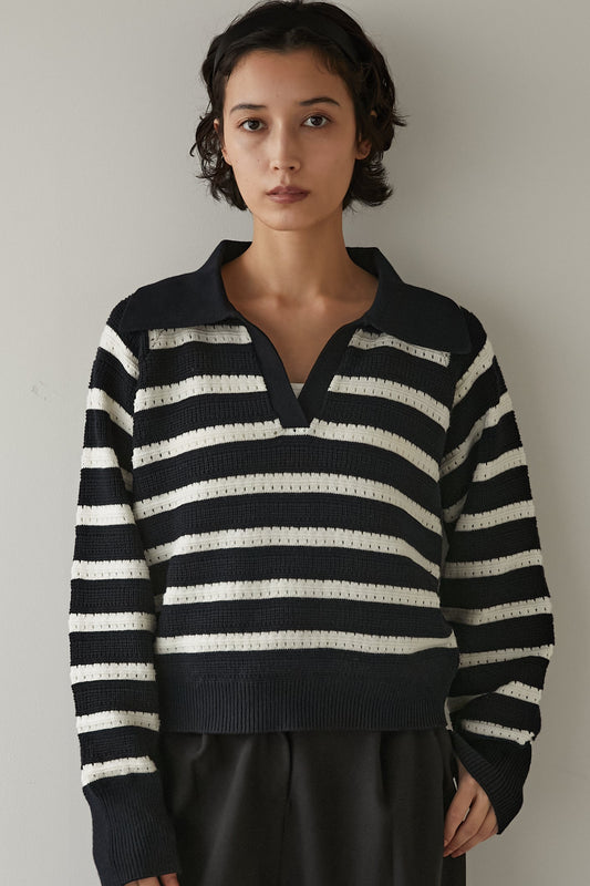 アイレットボーダーニット【NAVY】