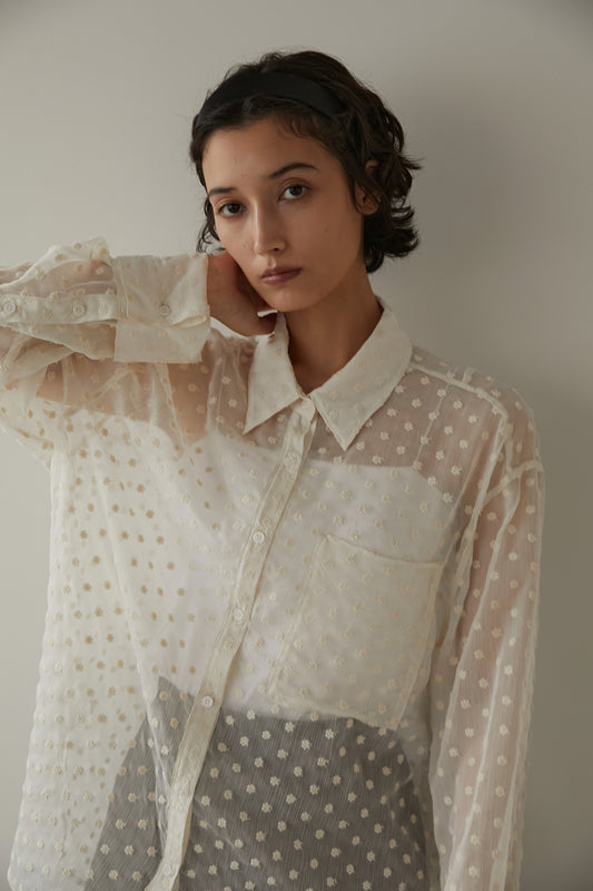シアーオーバーシャツ【WHITE(MULTI)】