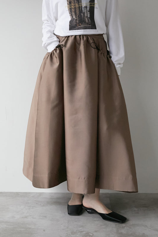 コードギャザースカート【BROWN】