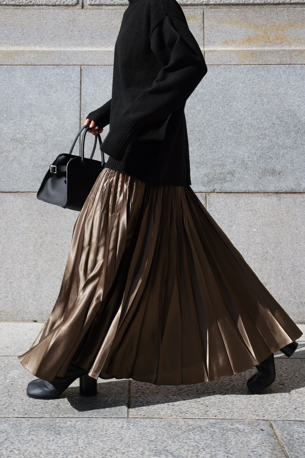 プリーツスカート【BROWN】