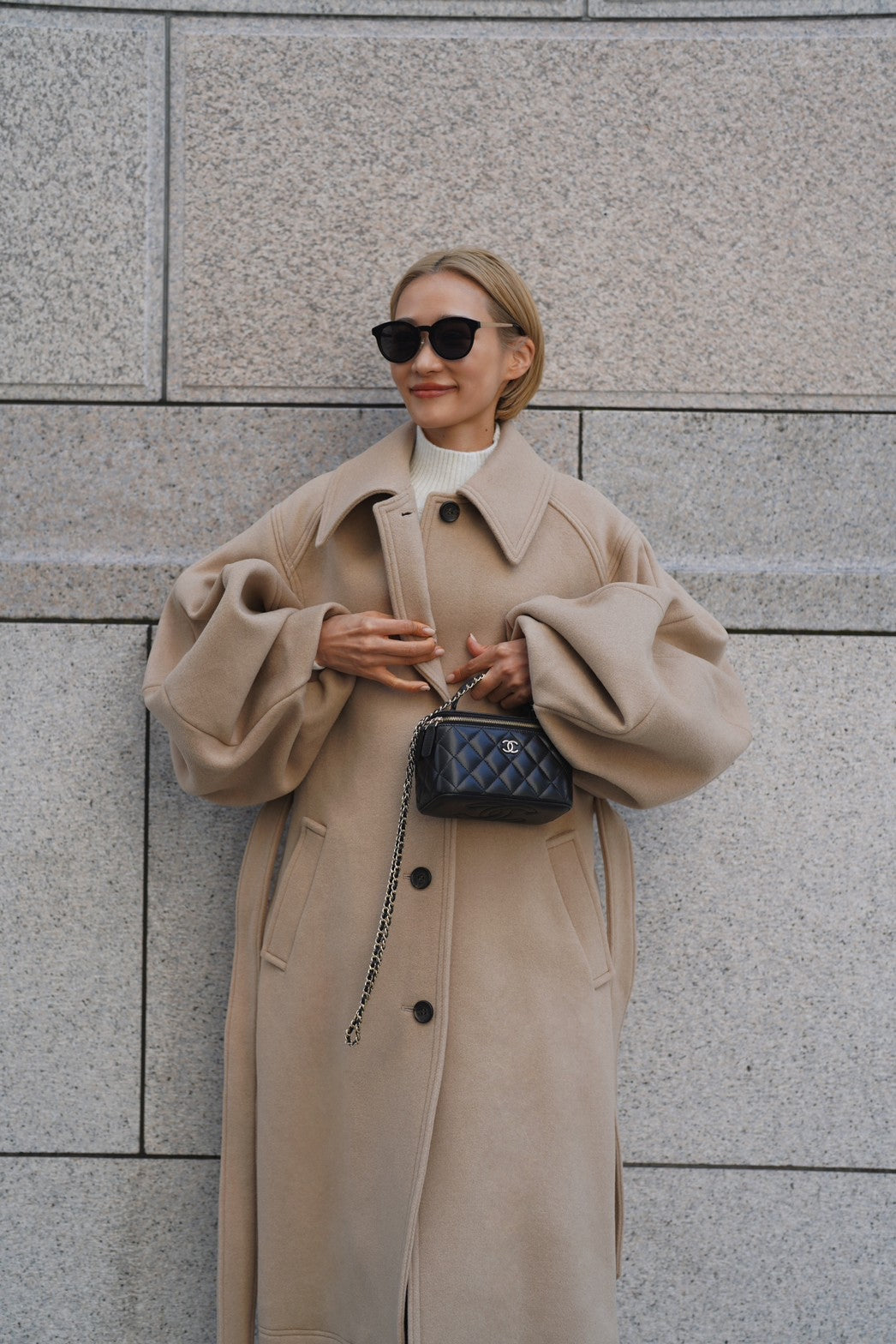 ロングボリュームスリーブコート【BEIGE】