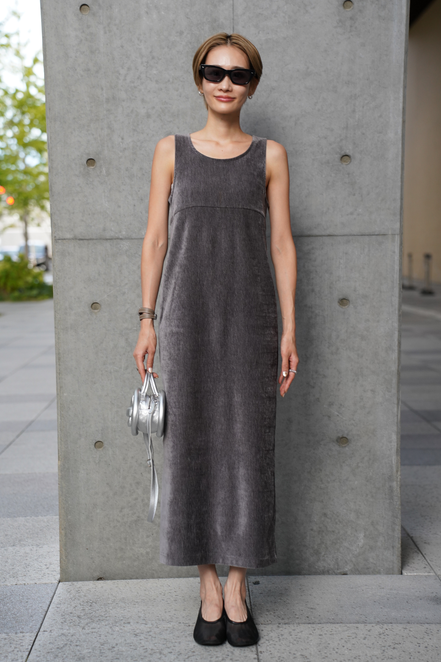 ベロアワンピース【GRAY】