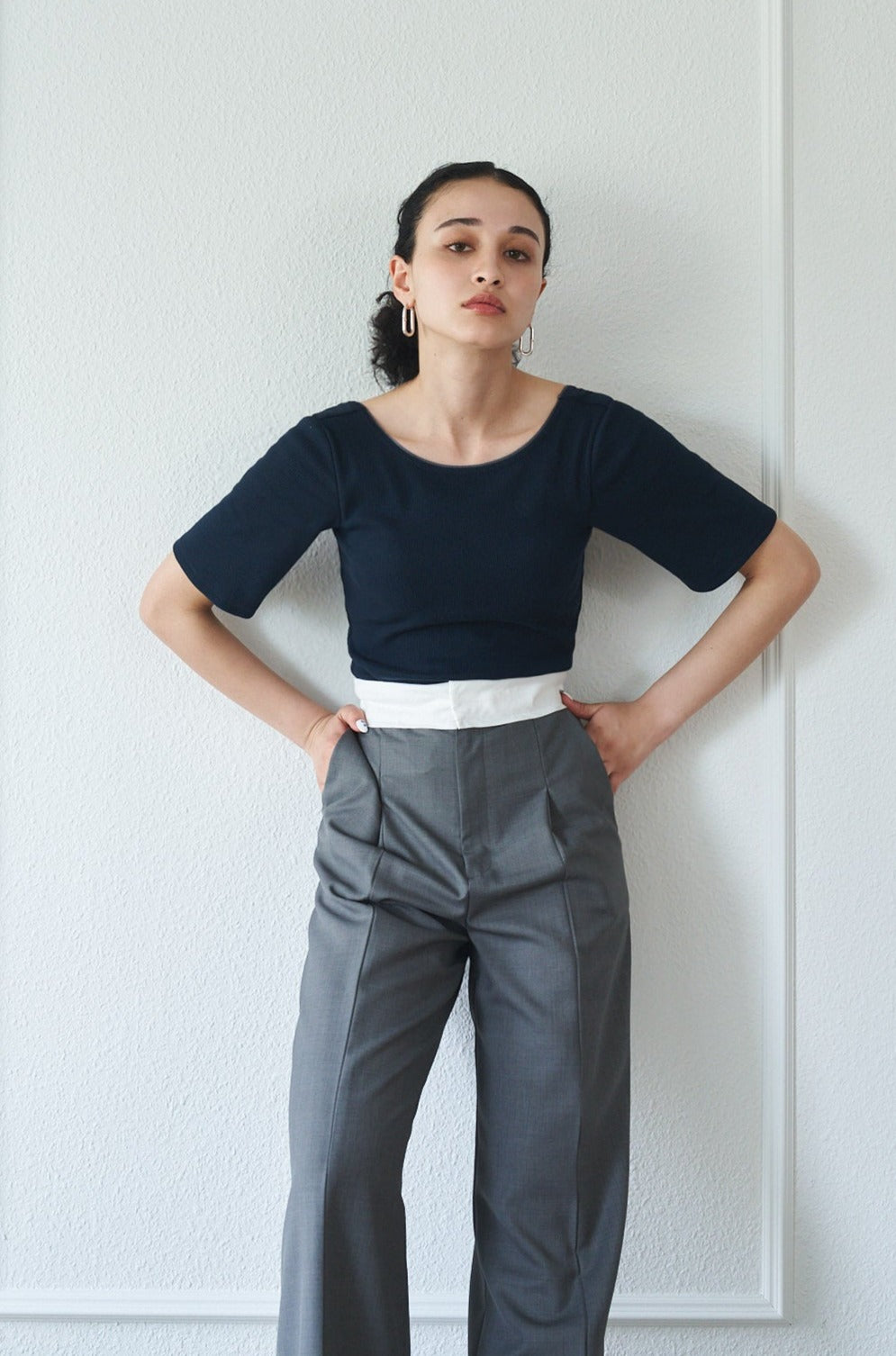 バックオープントップス【NAVY】