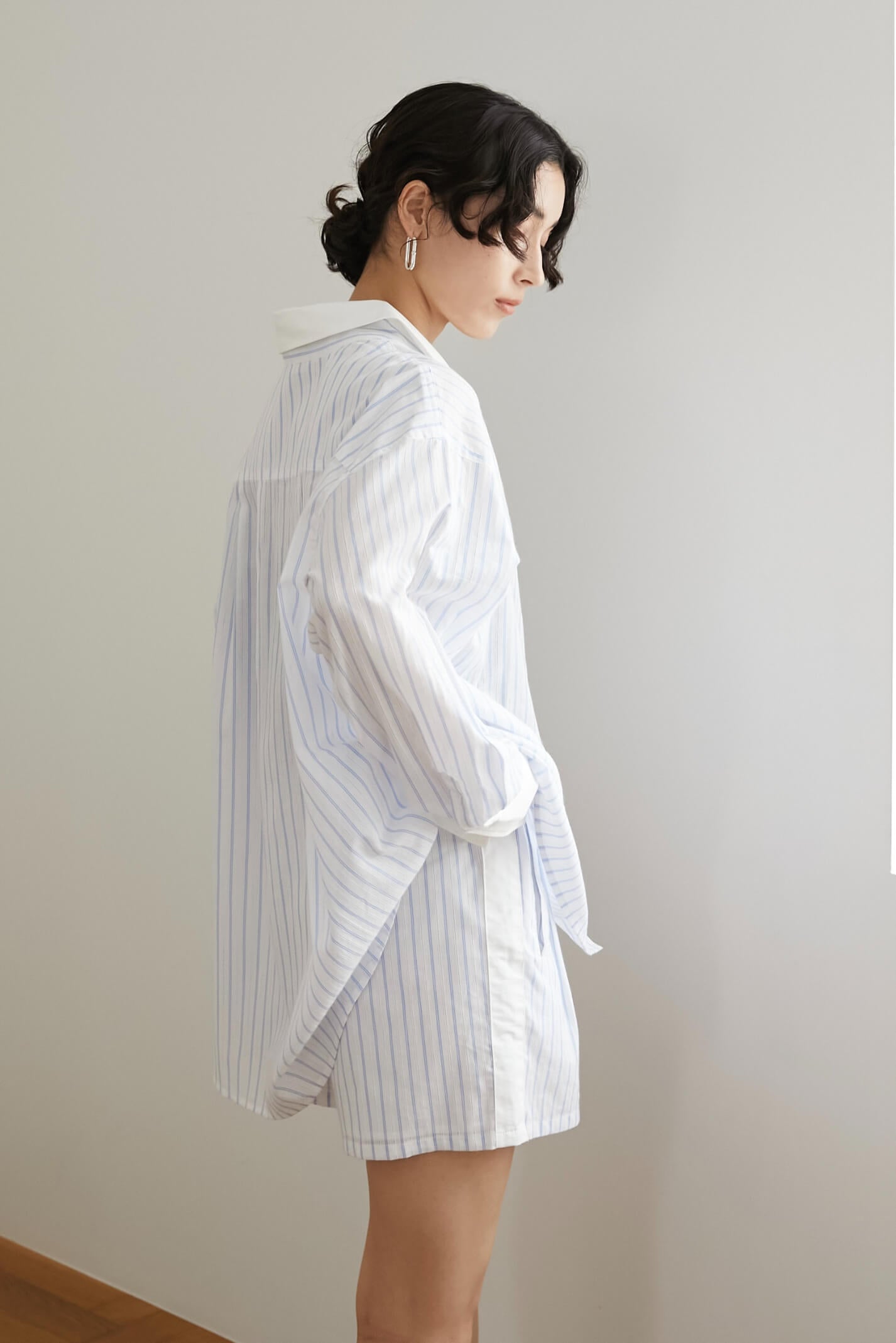 ストライプオーバーシャツ【WHITE】