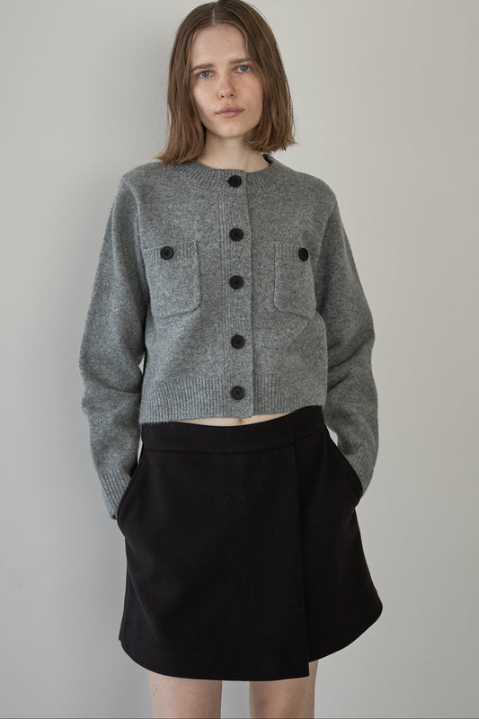 ボタンカーディガン【GRAY】