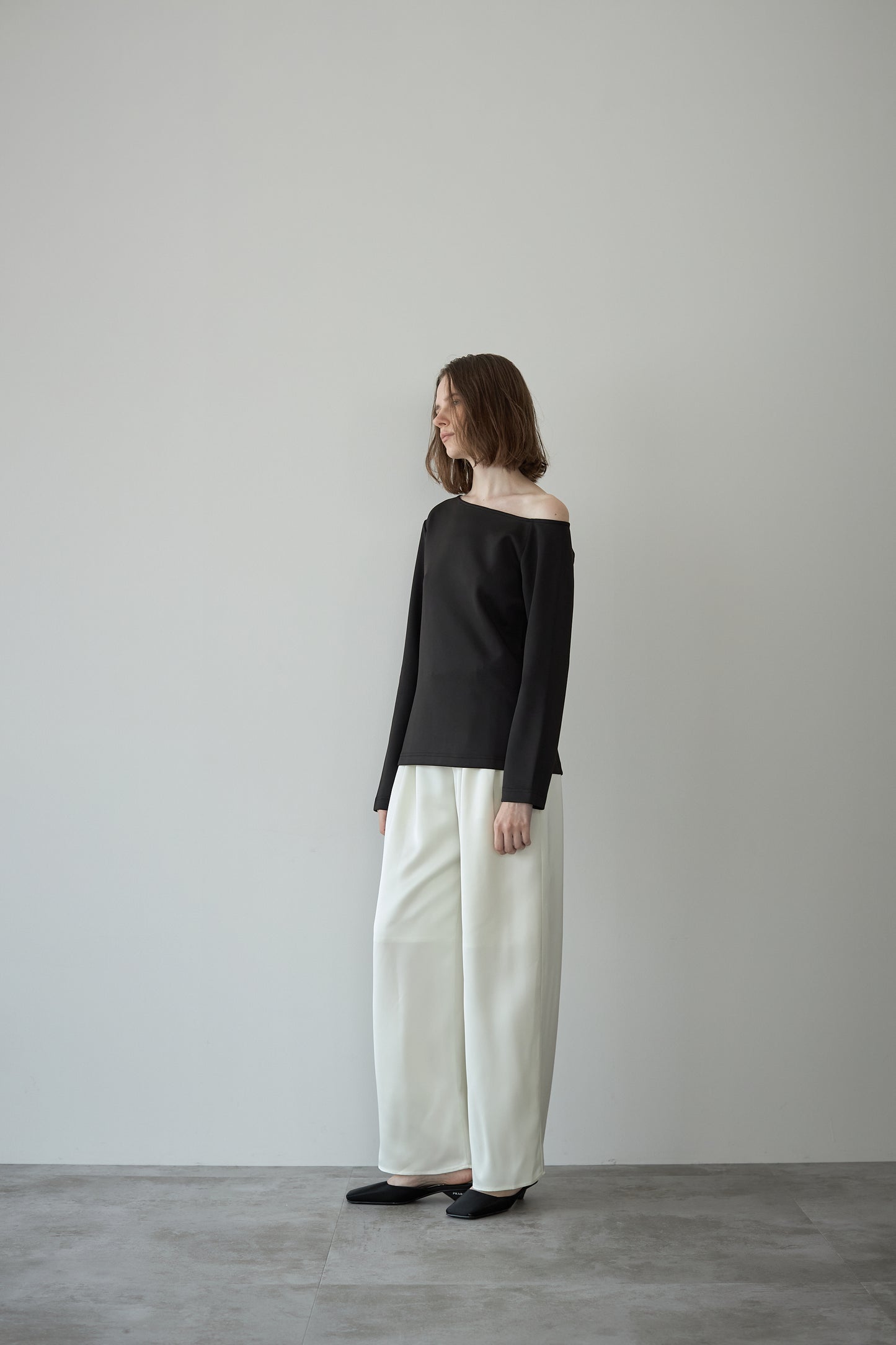 ワンショルダートップス【BLACK】
