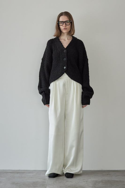 【予約販売4月末配送】サテンワイドパンツ【WHITE】