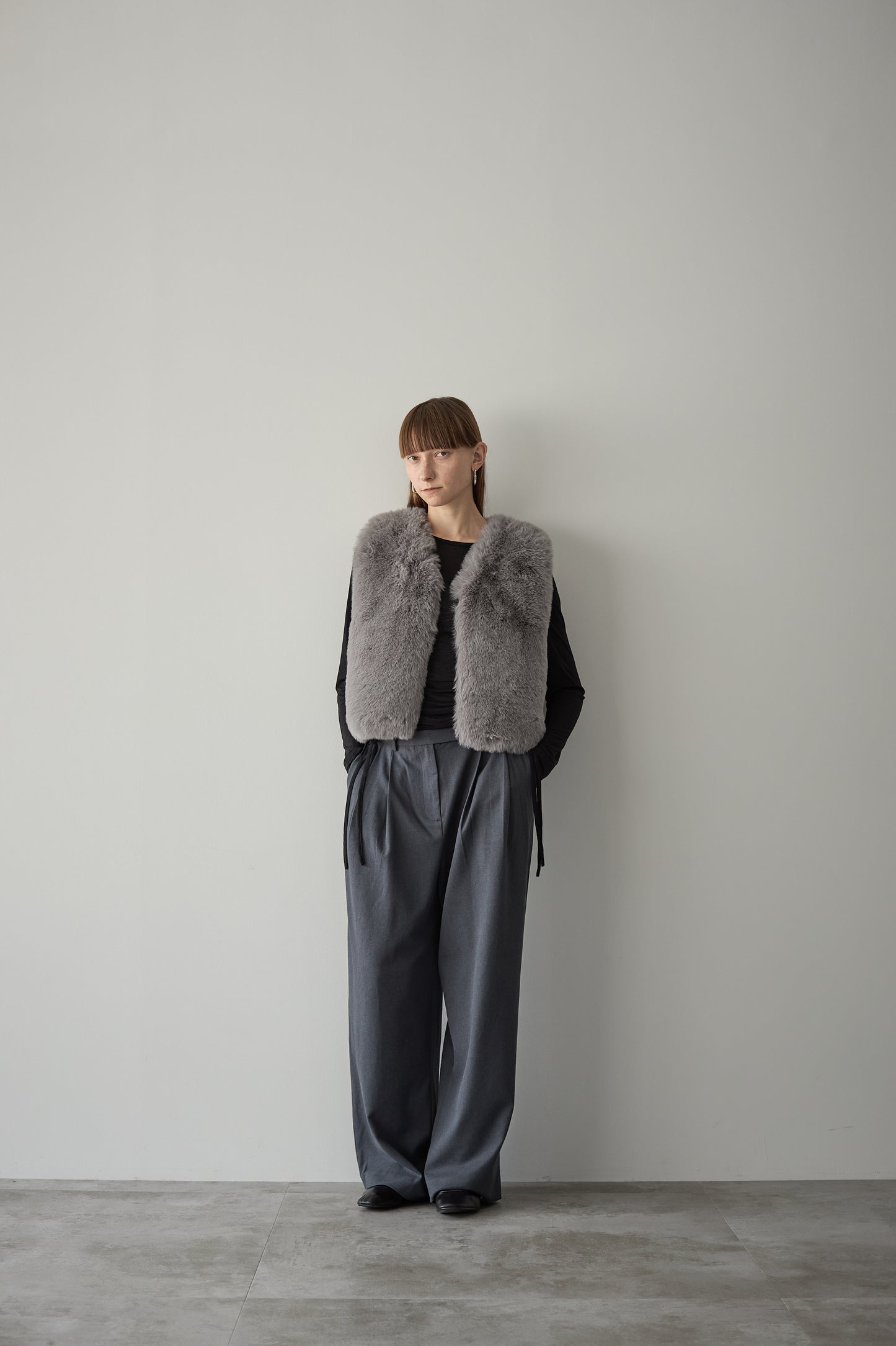 ファーショートベスト【GRAY】