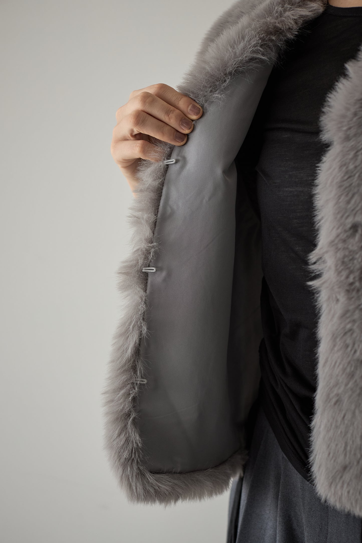 ファーショートベスト【GRAY】