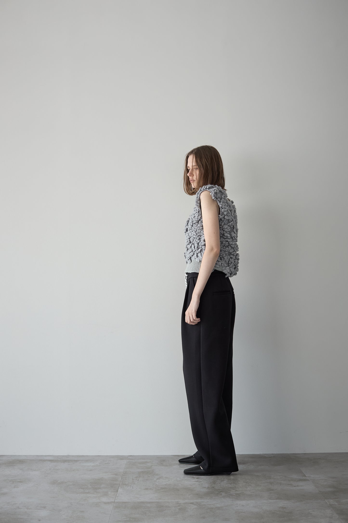 モコモコニットベスト【GRAY】