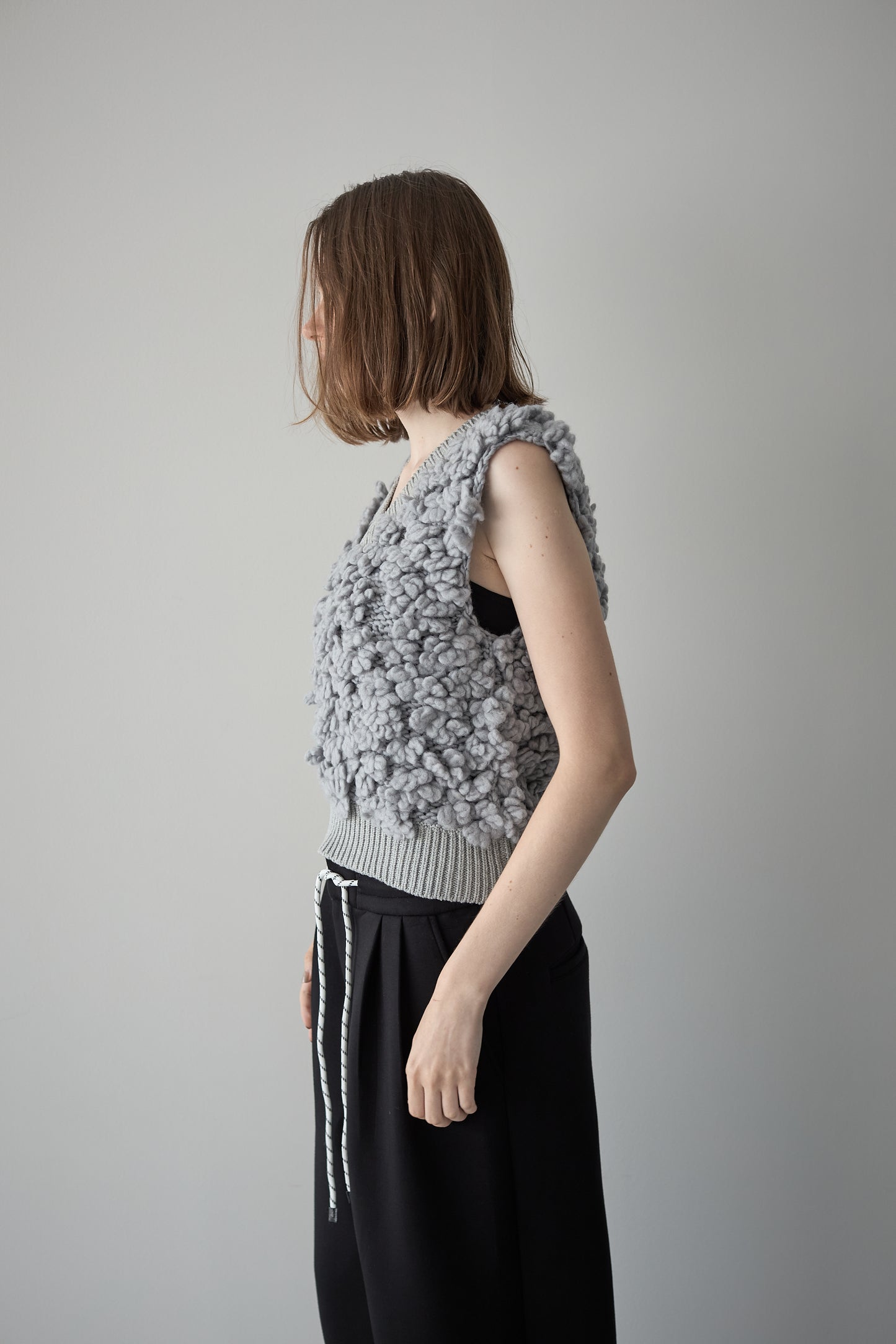 モコモコニットベスト【GRAY】