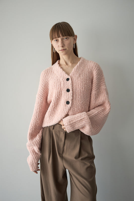 ショートブークレカーディガン【PINK】