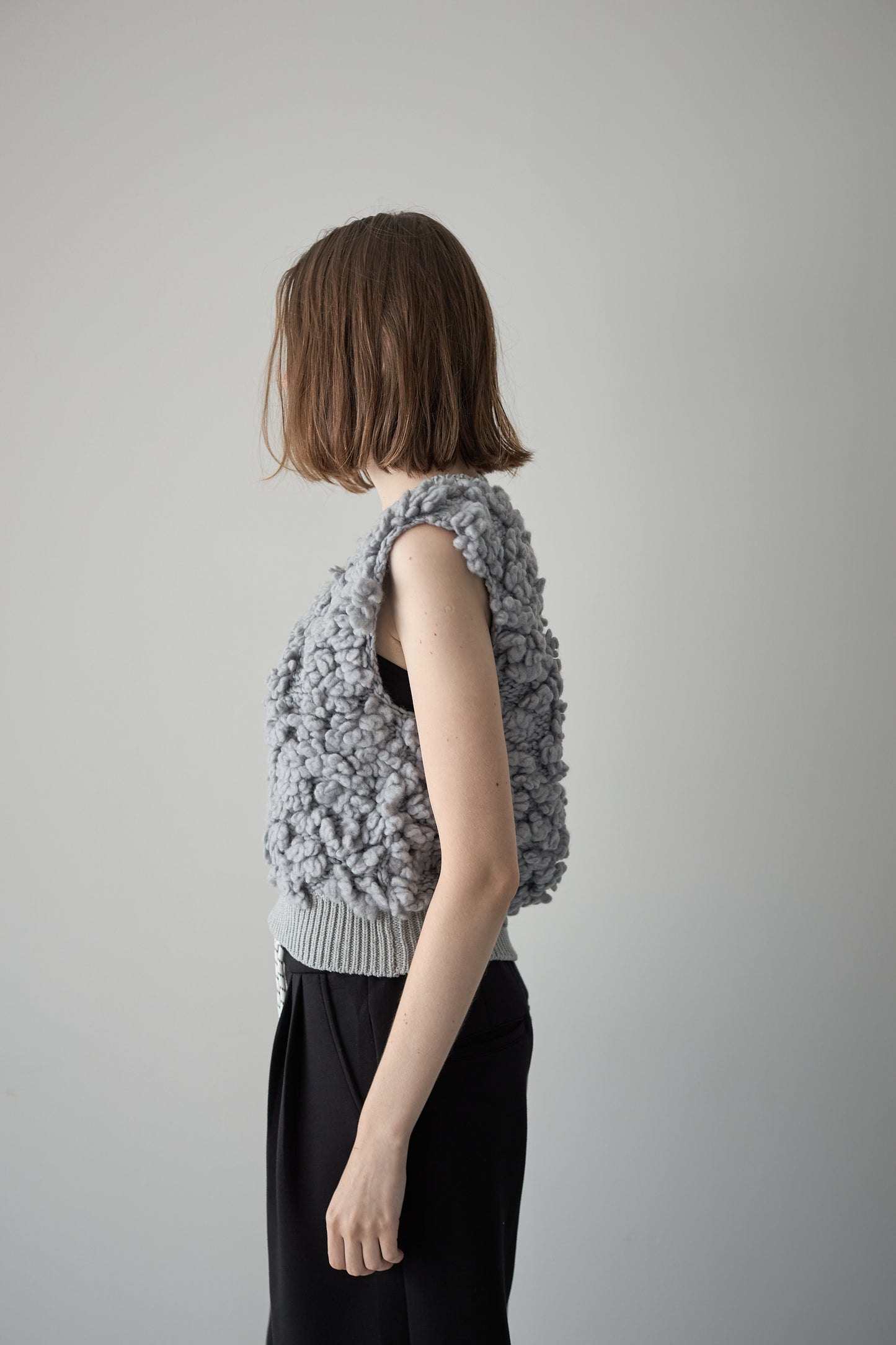 モコモコニットベスト【GRAY】