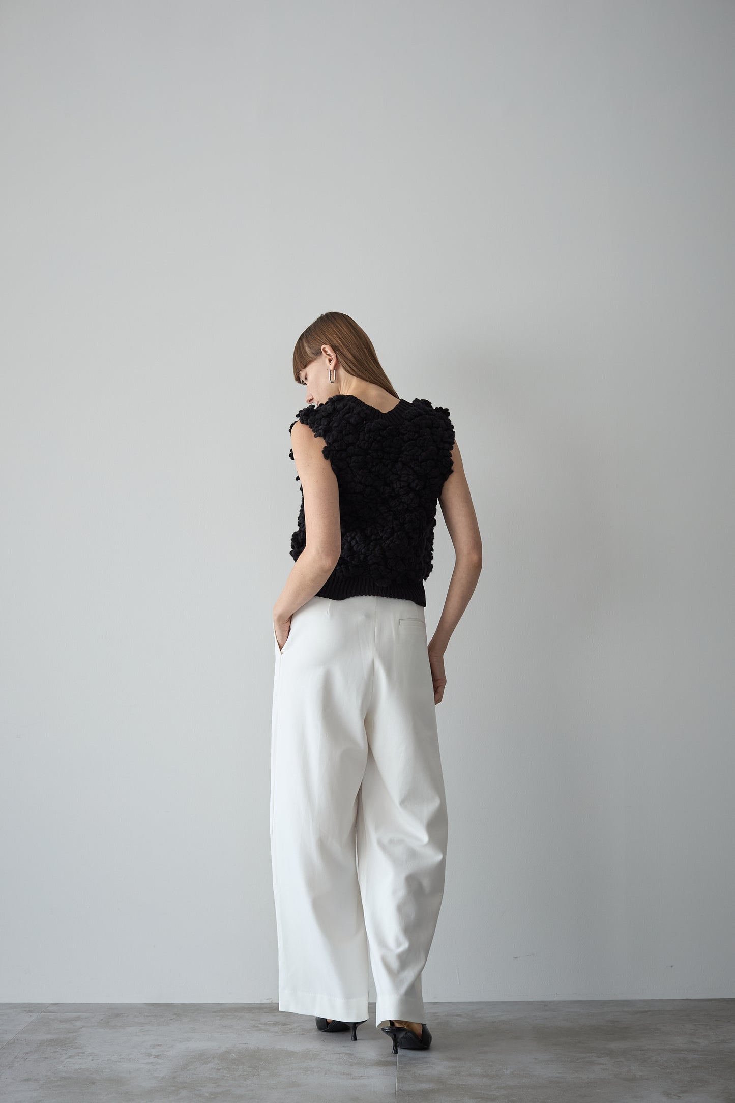 モコモコニットベスト【BLACK】