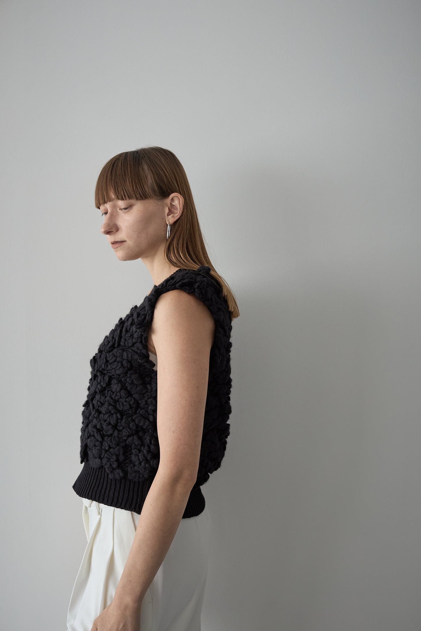 モコモコニットベスト【BLACK】