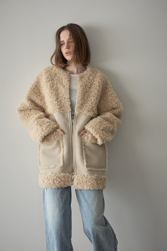 フェイクムートンアウター【BEIGE】