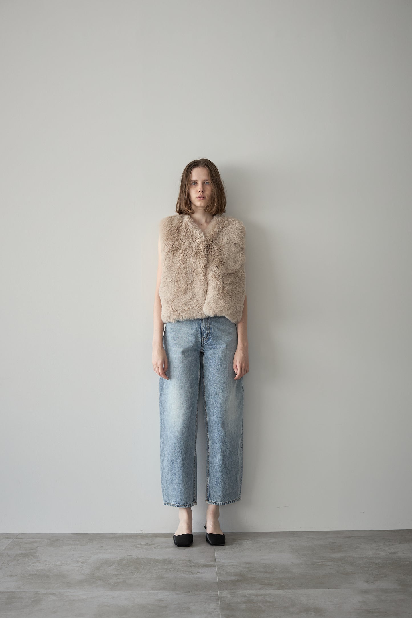 ファーショートベスト【BEIGE】