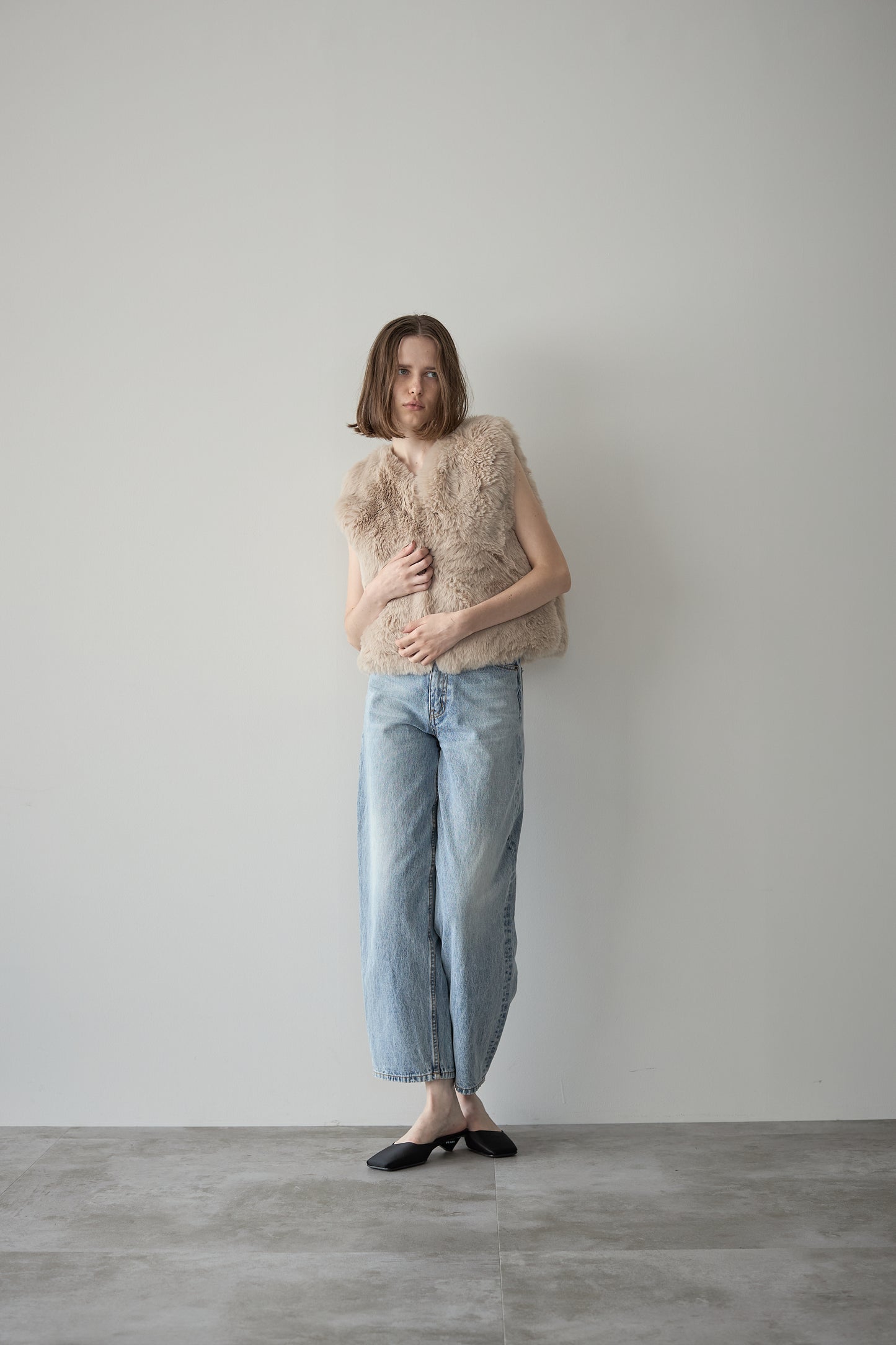 ファーショートベスト【BEIGE】