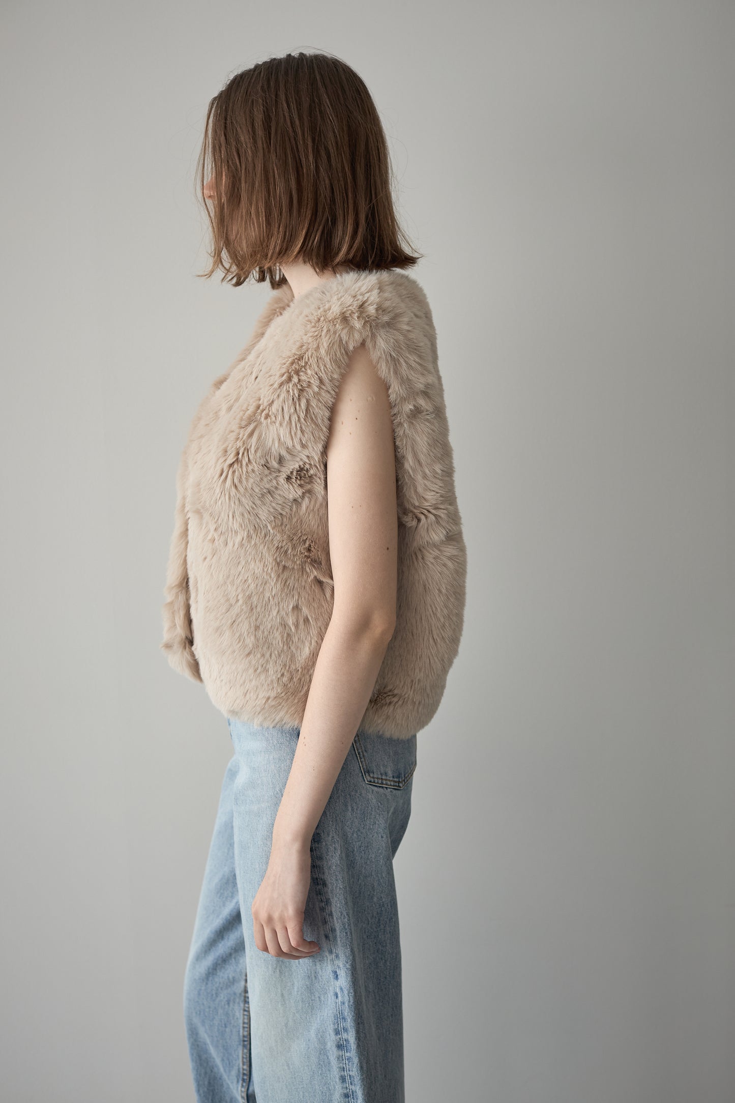 ファーショートベスト【BEIGE】