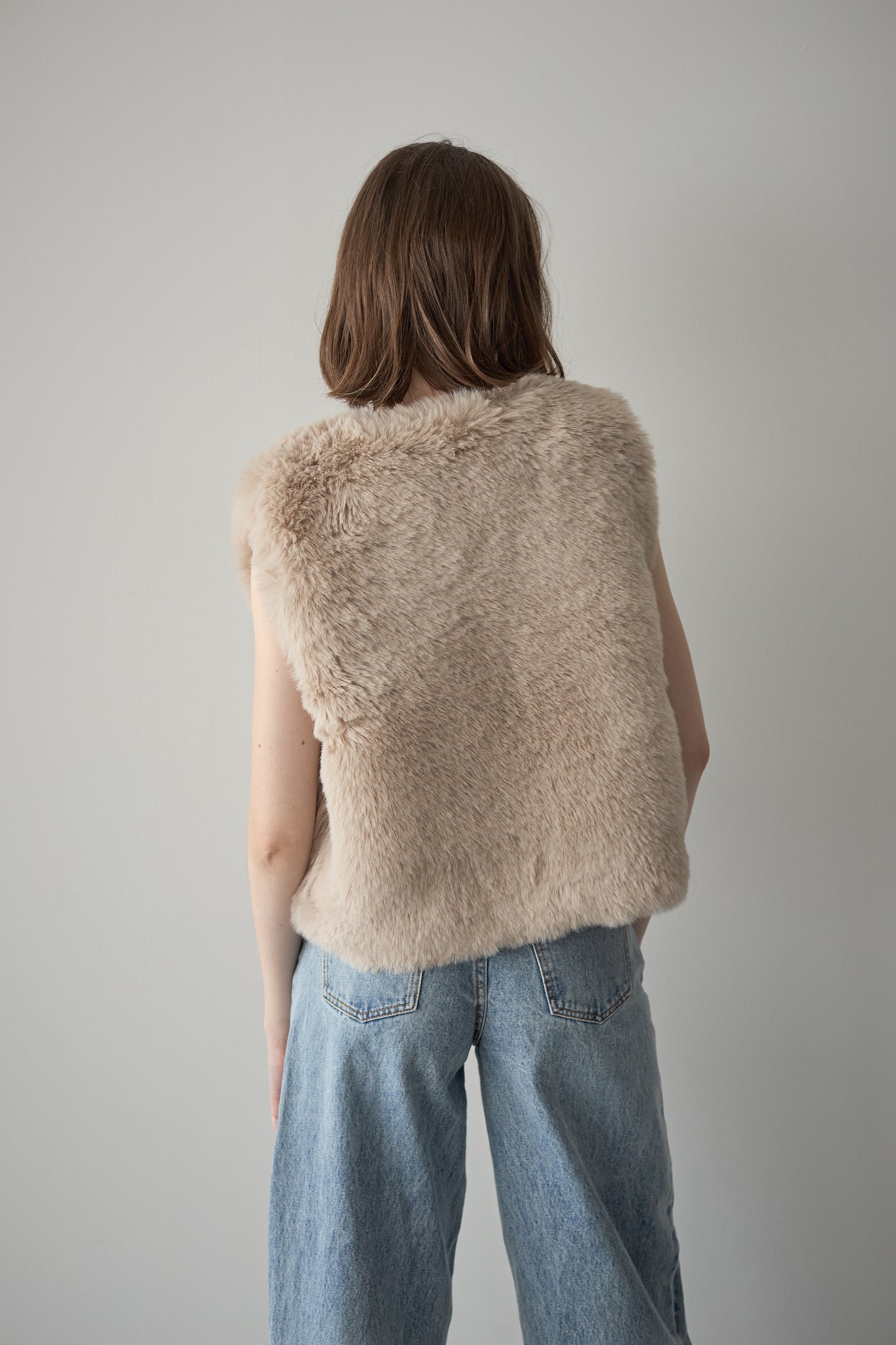 ファーショートベスト【BEIGE】