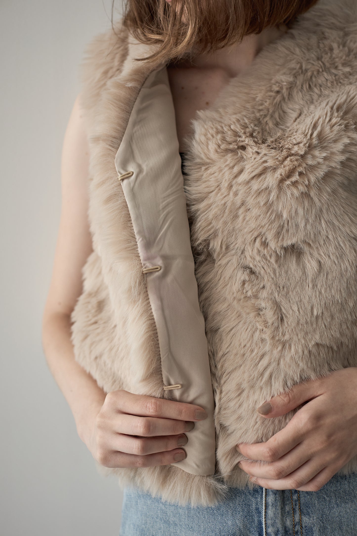 ファーショートベスト【BEIGE】