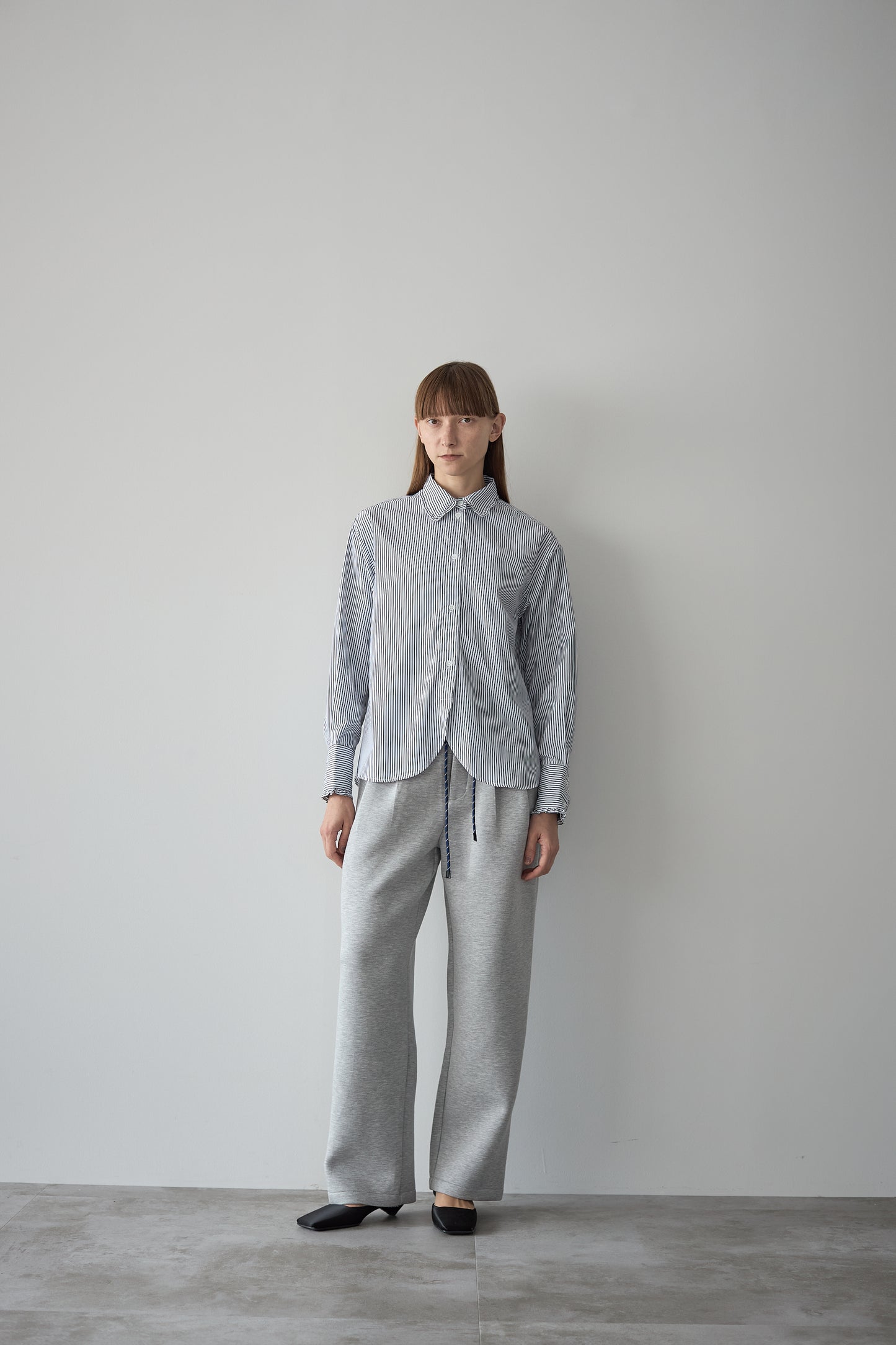 フリルカラーシャツ【STRIPE】