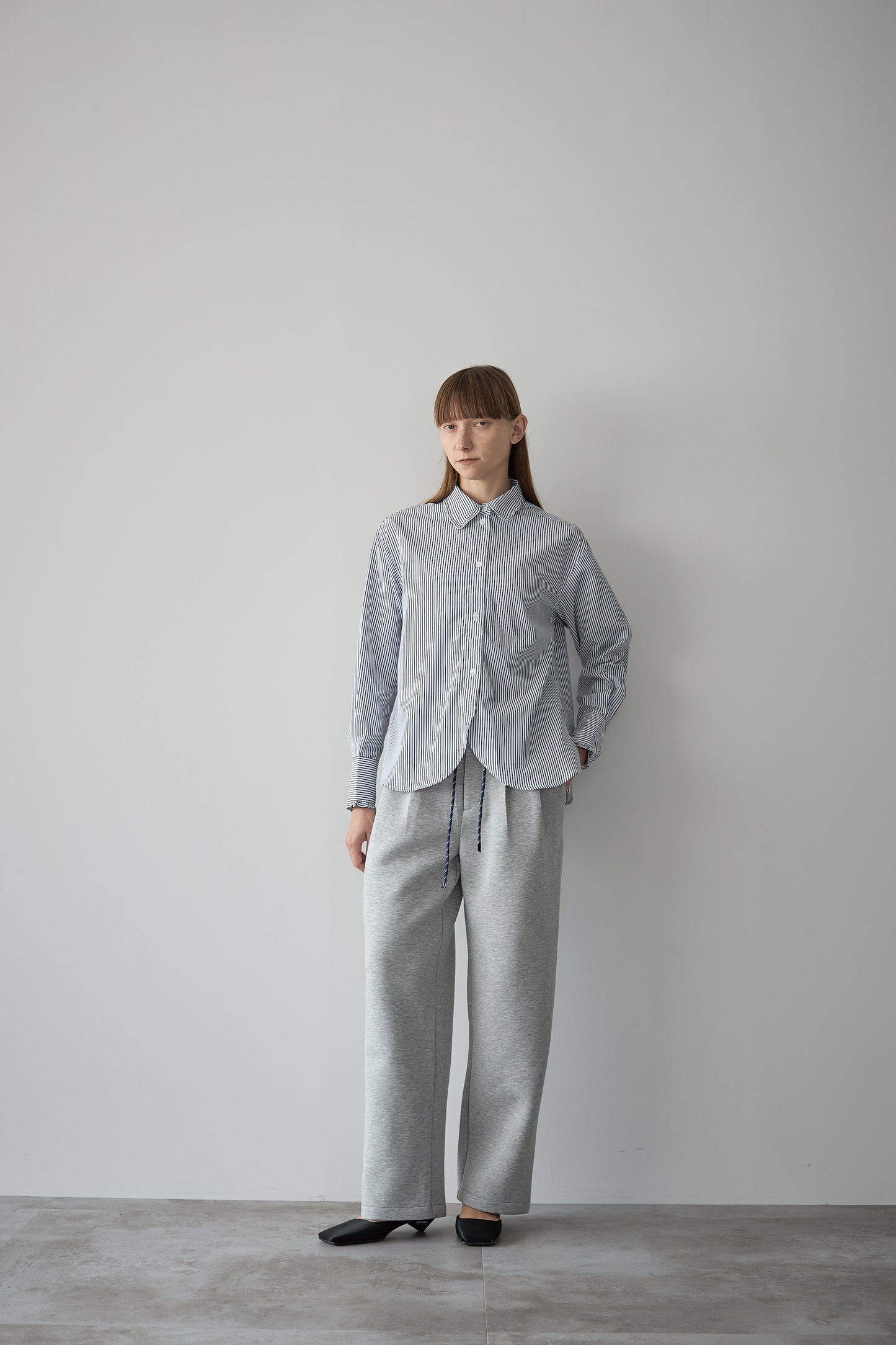 フリルカラーシャツ【STRIPE】