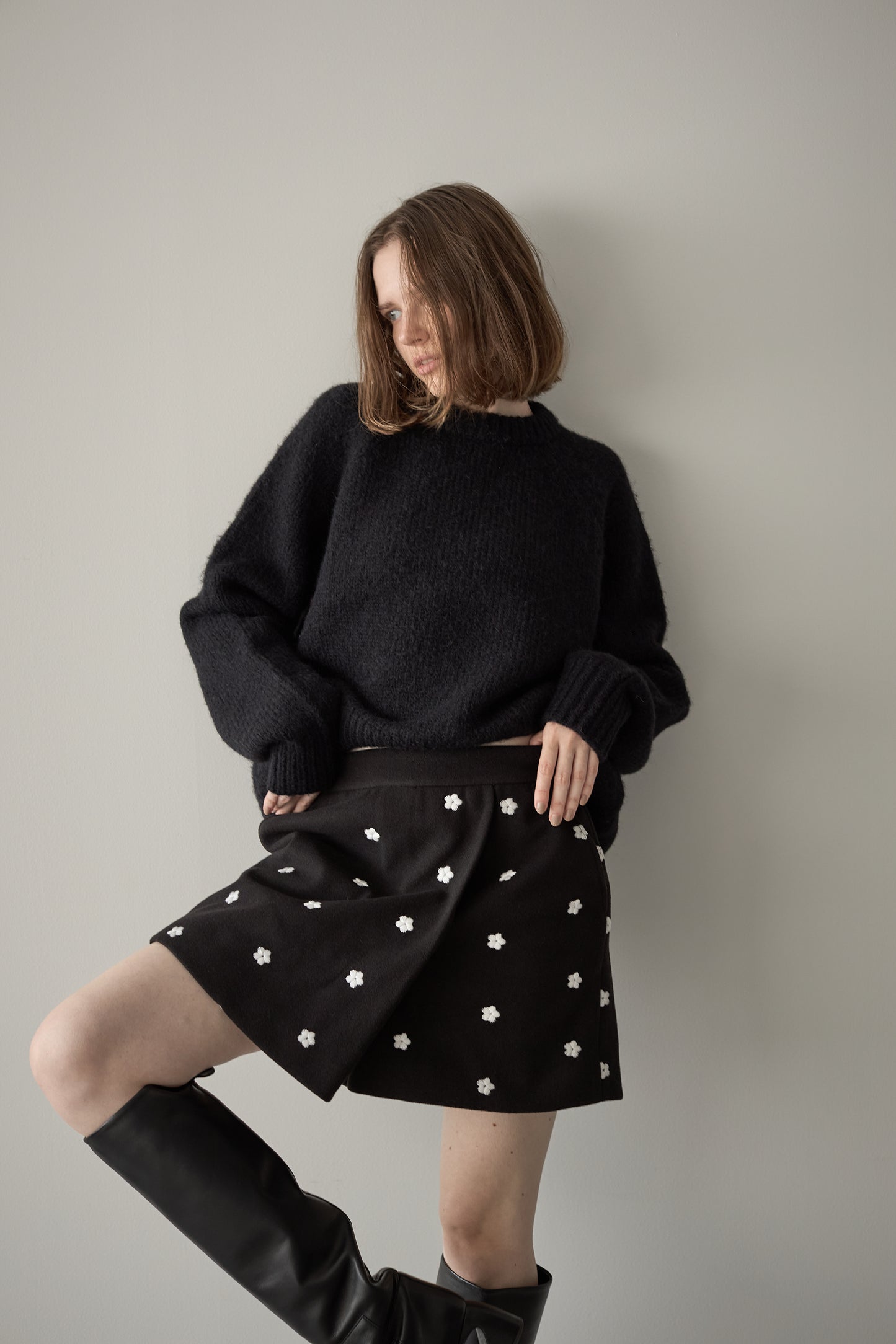 フラワースコート【BLACK】