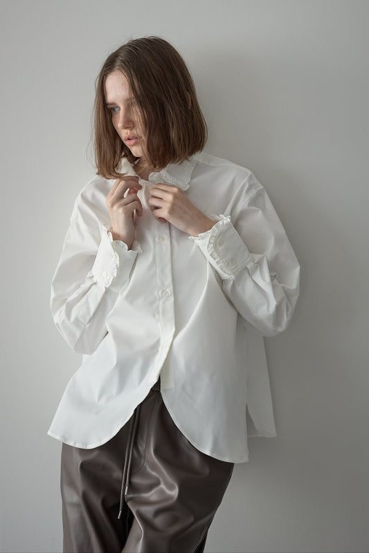 フリルカラーシャツ【WHITE】