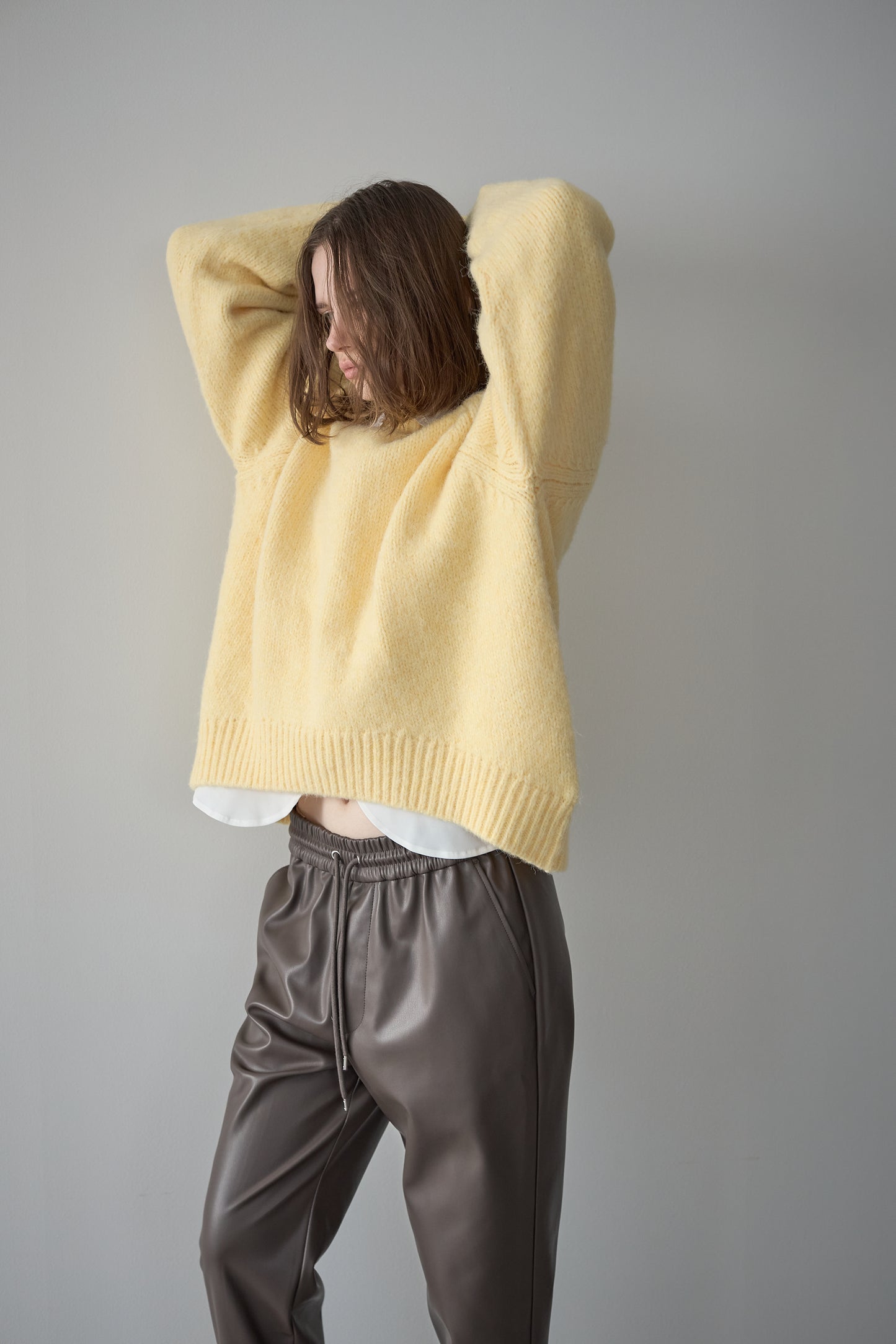 レザーテーパードPT【BROWN】