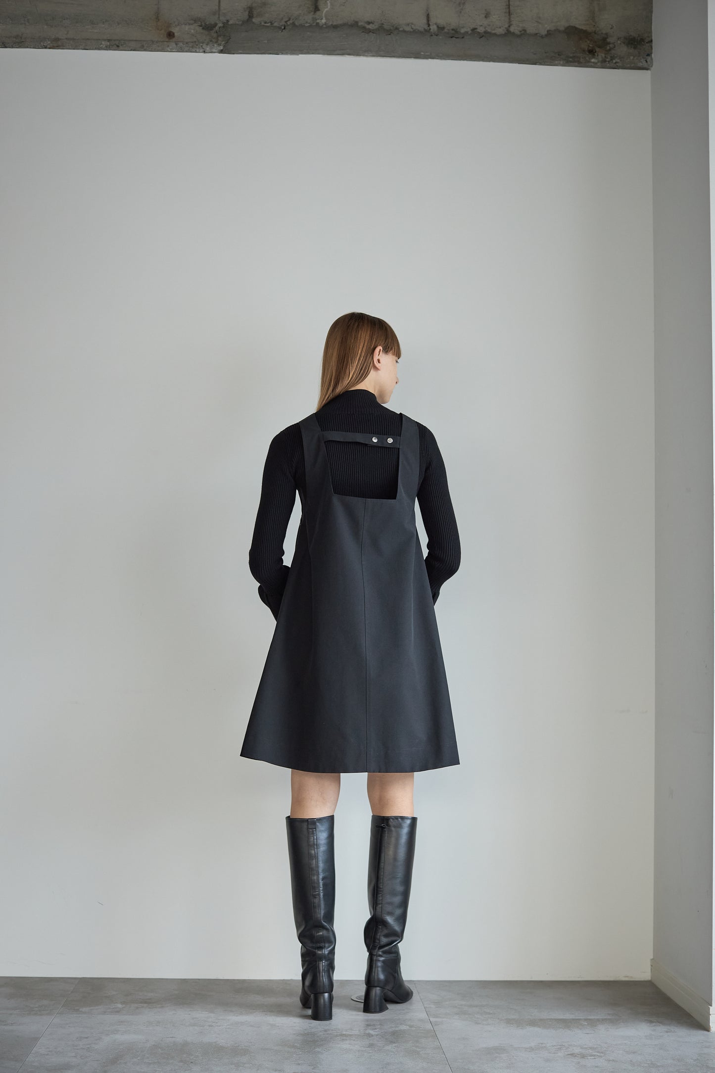ボタンミニワンピース【BLACK】