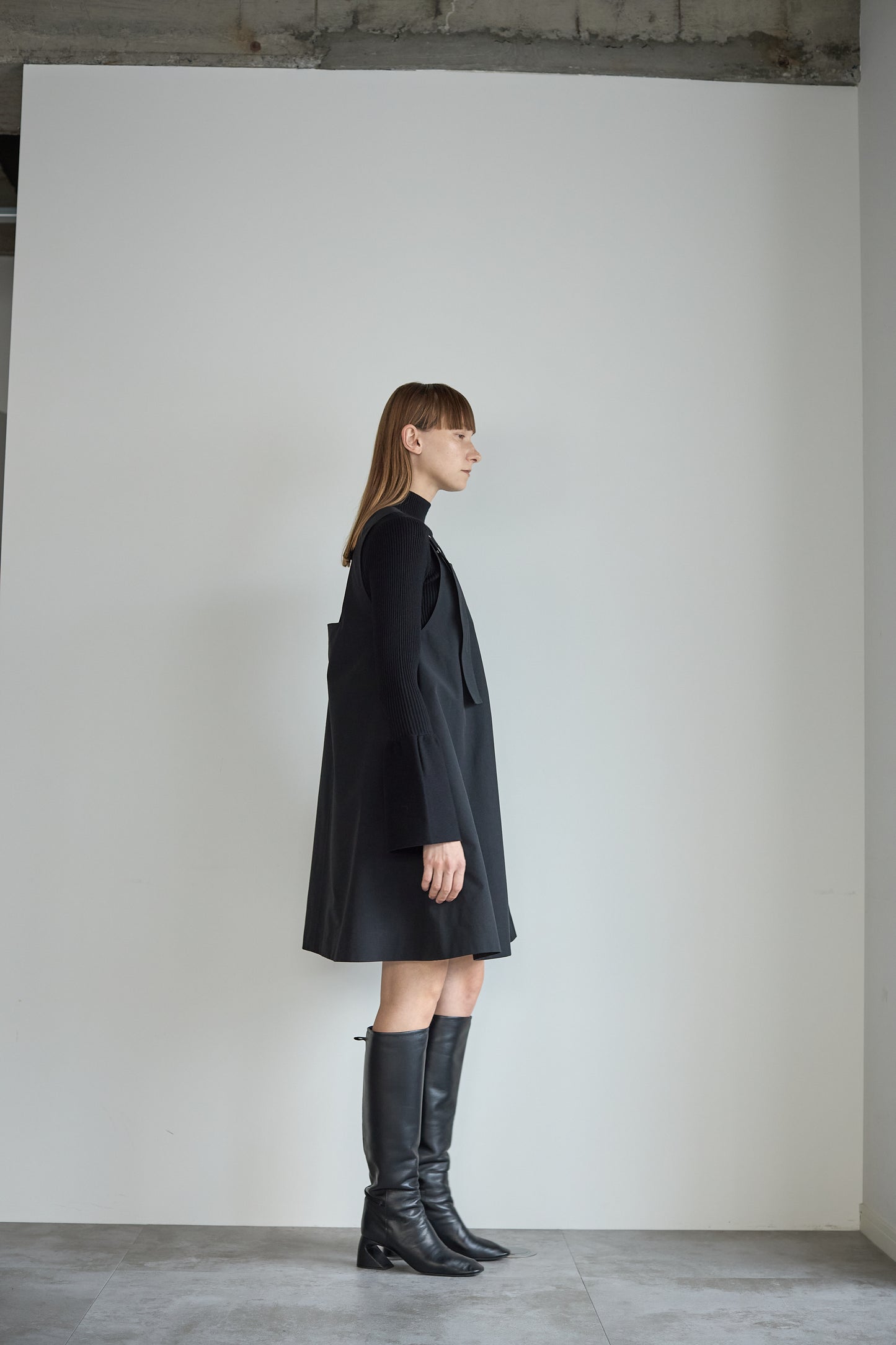ボタンミニワンピース【BLACK】