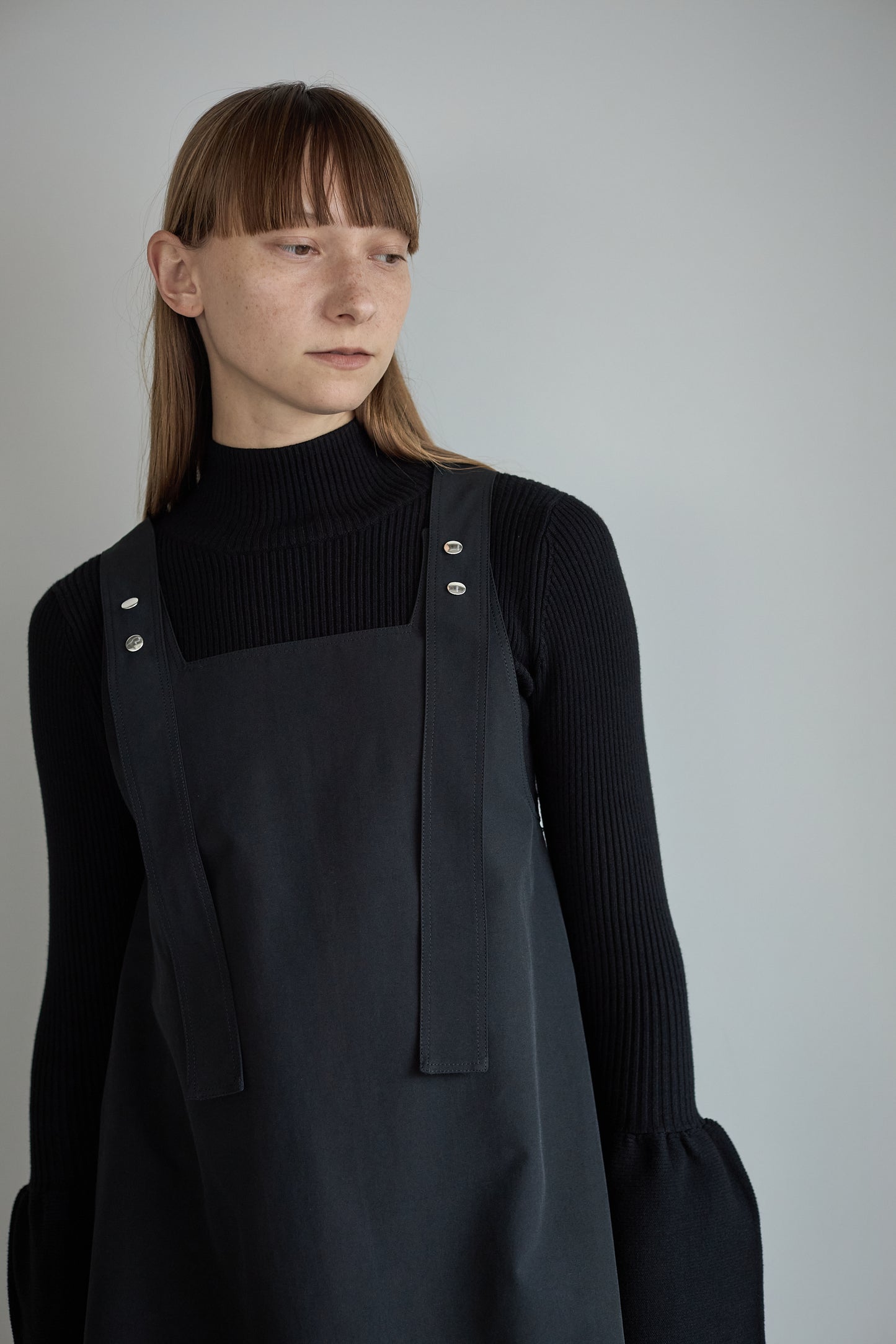 ボタンミニワンピース【BLACK】