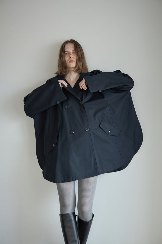 ケープトレンチコート【NAVY】