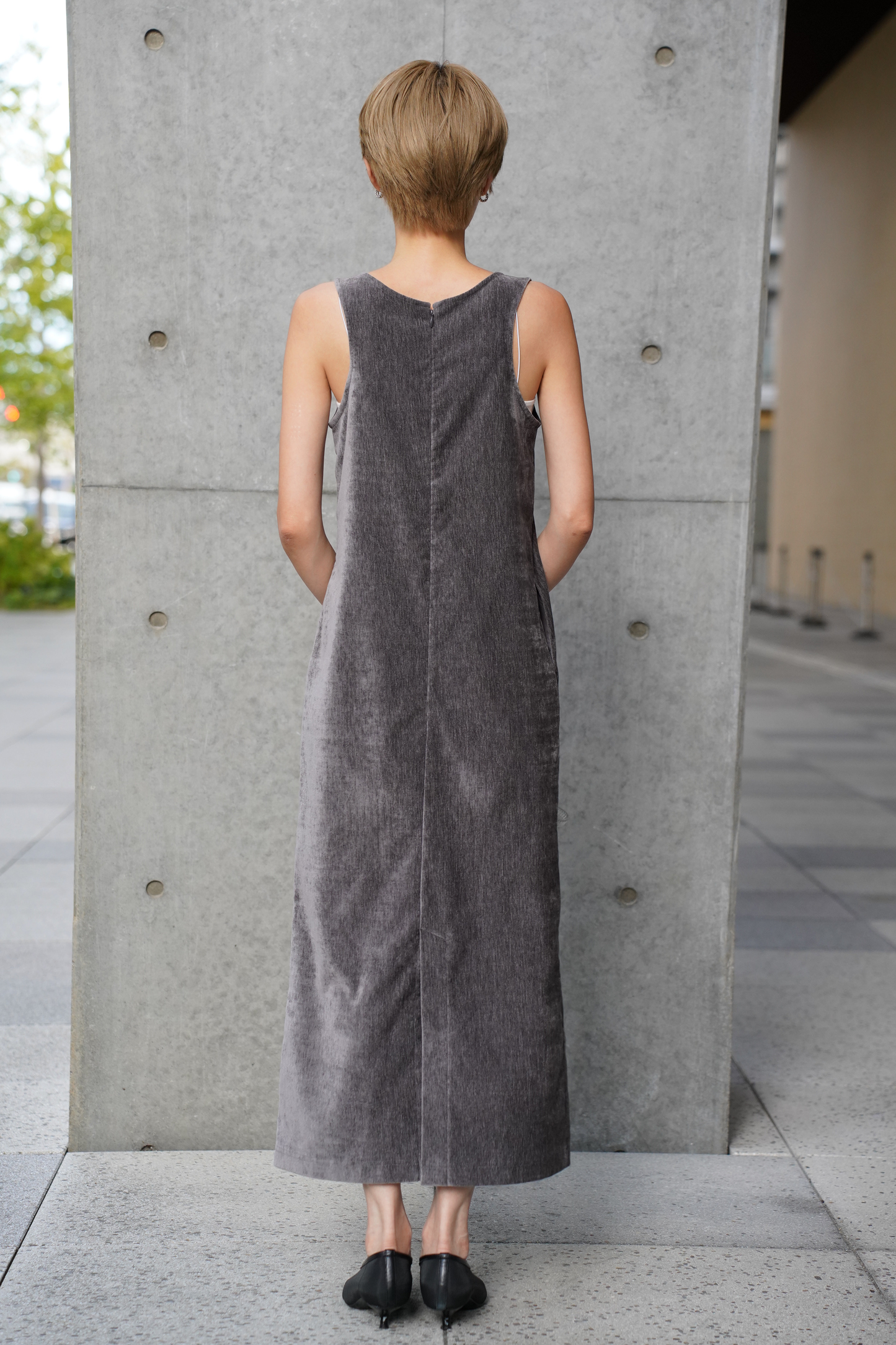 ベロアワンピース【GRAY】