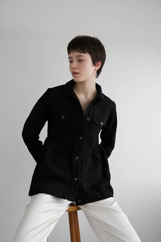 フレアデニムジャケット【BLACK】