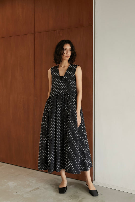 ドットフレアワンピース【BLACK】