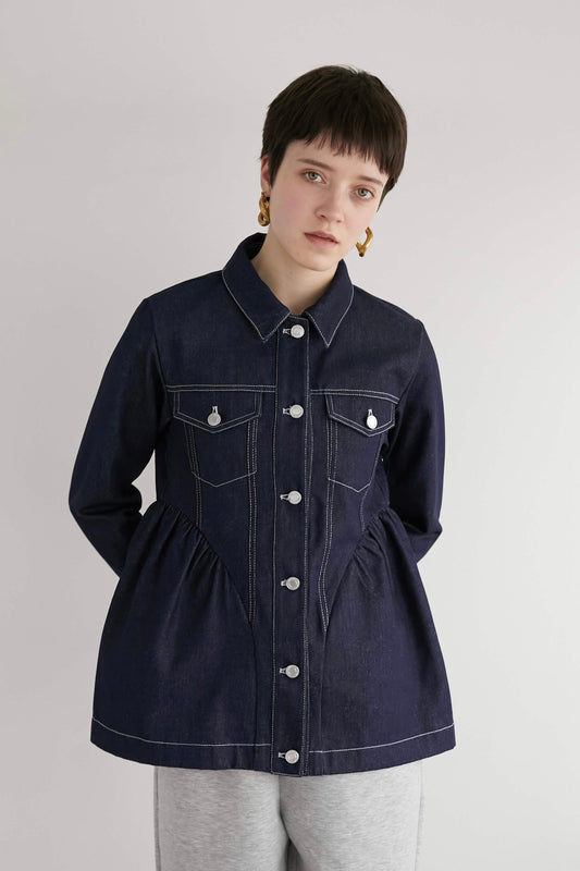 フレアデニムジャケット【BLUE】