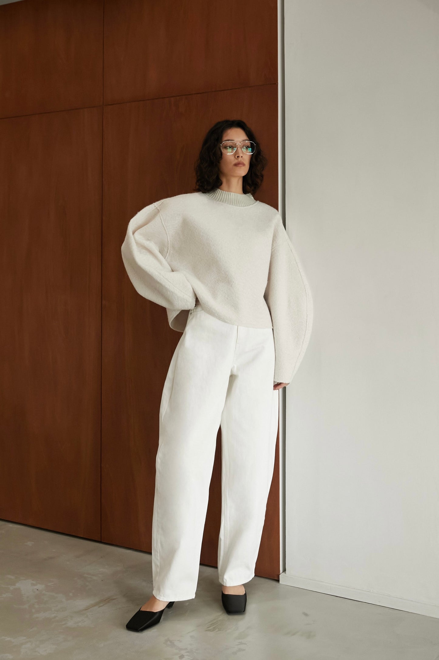 カーブデニム【WHITE】