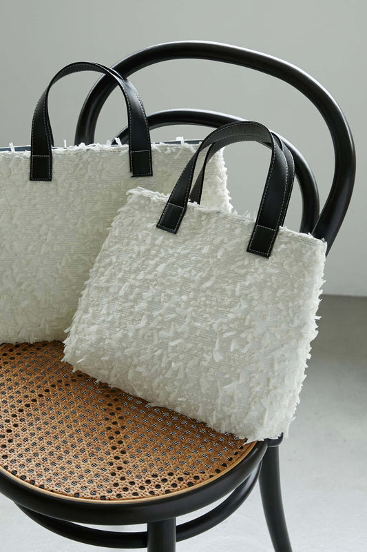 ジャガードトートバッグ (S)【WHITE】