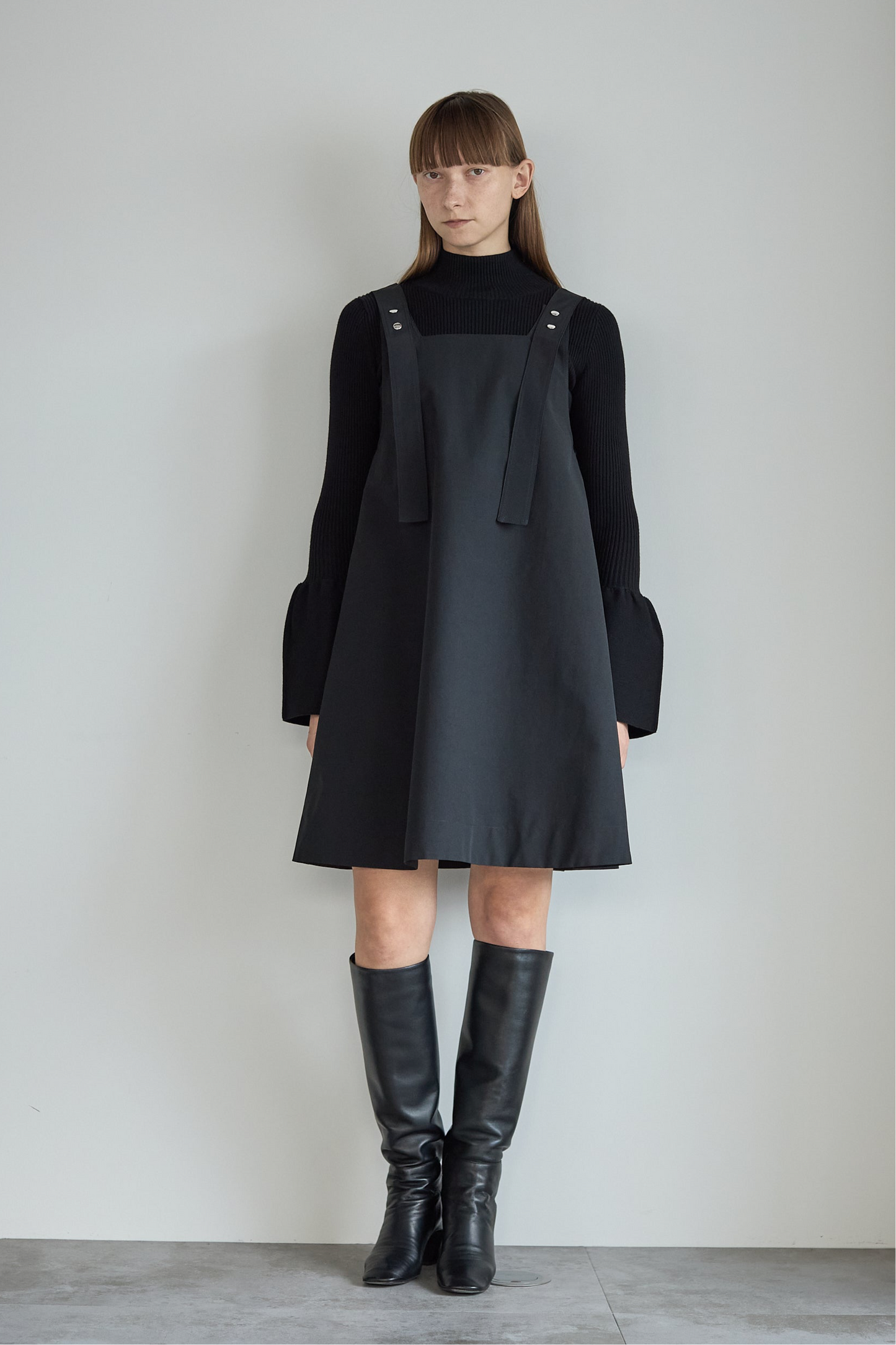 ボタンミニワンピース【BLACK】