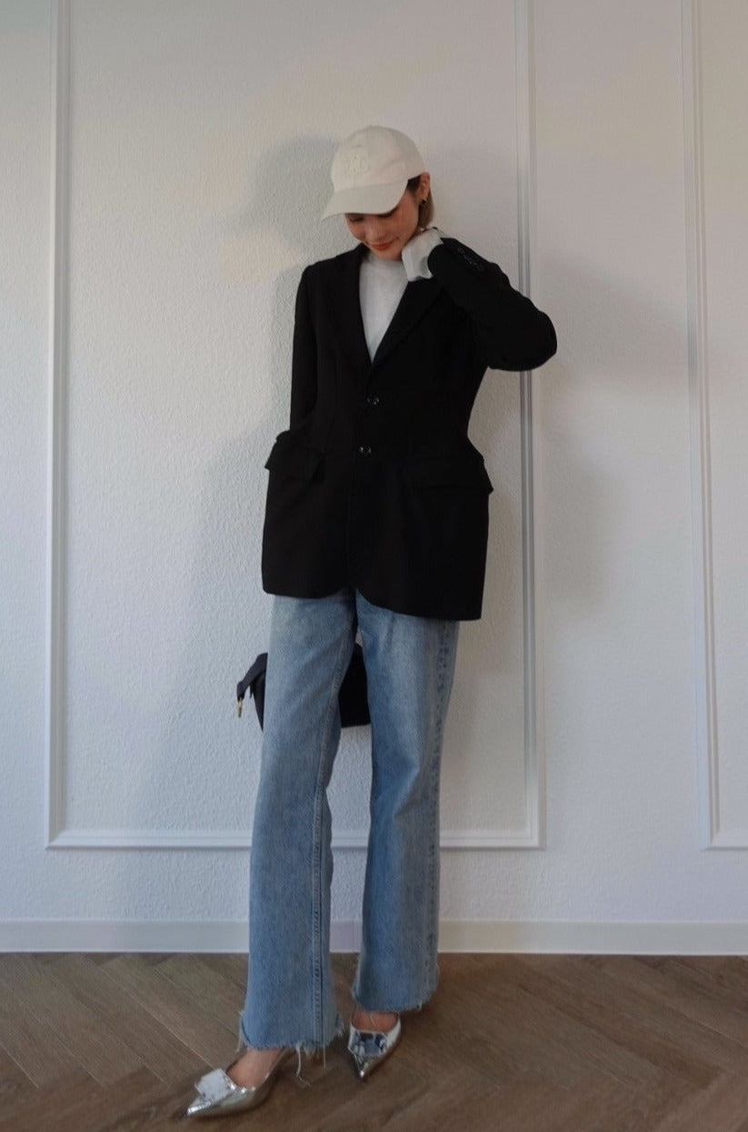 ペプラムジャケット【BLACK】