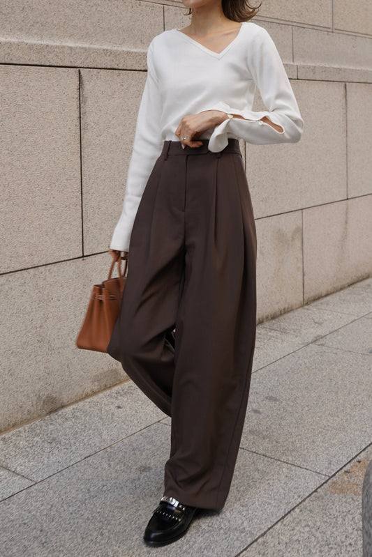 タックアジャストパンツ【BROWN】