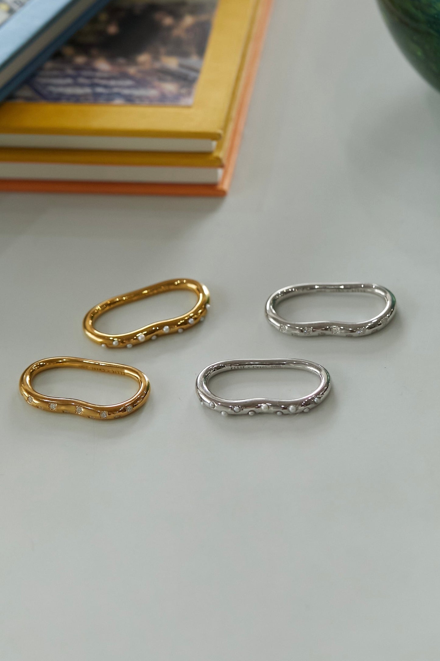 double finger ring crystal【GOLD】