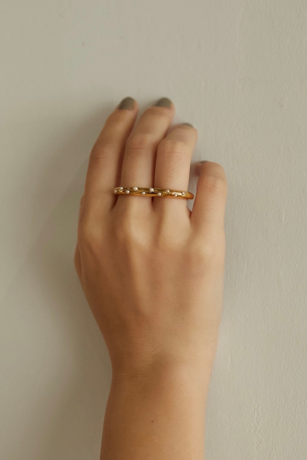 double finger ring pearl【GOLD】