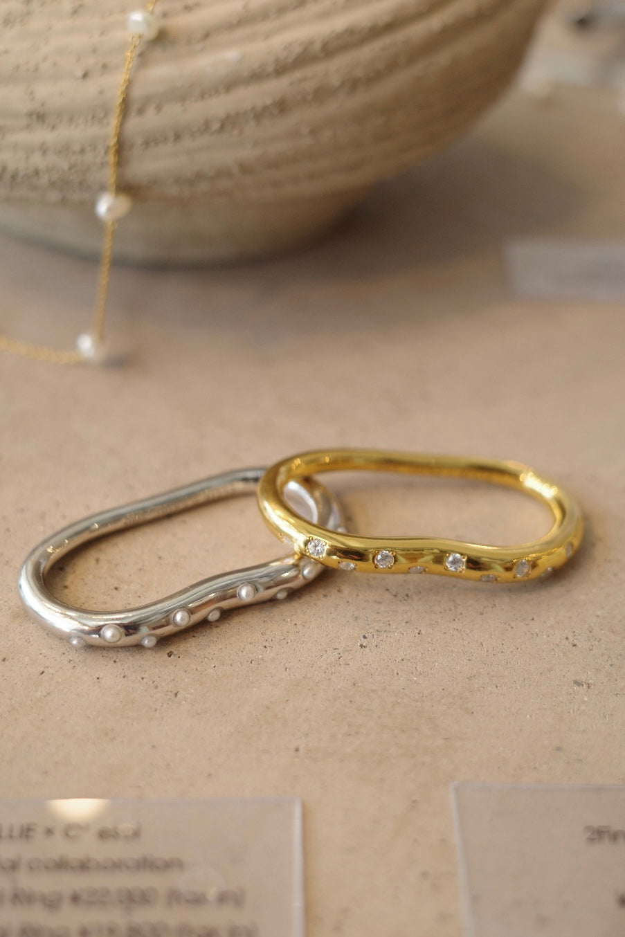 double finger ring crystal【GOLD】