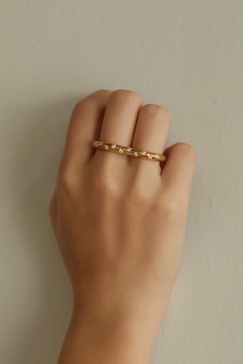 double finger ring crystal【GOLD】
