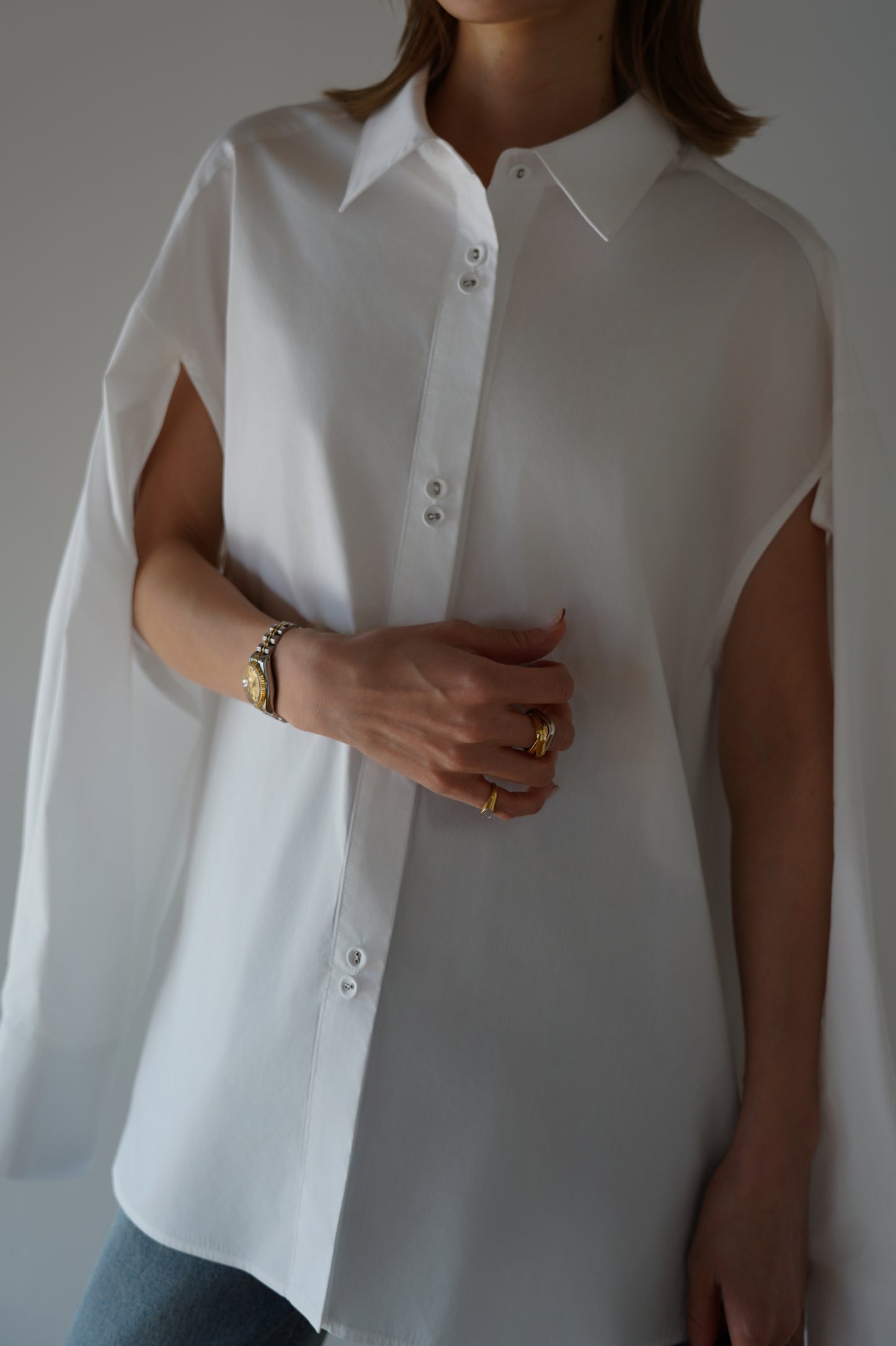 ケープシャツ【WHITE】